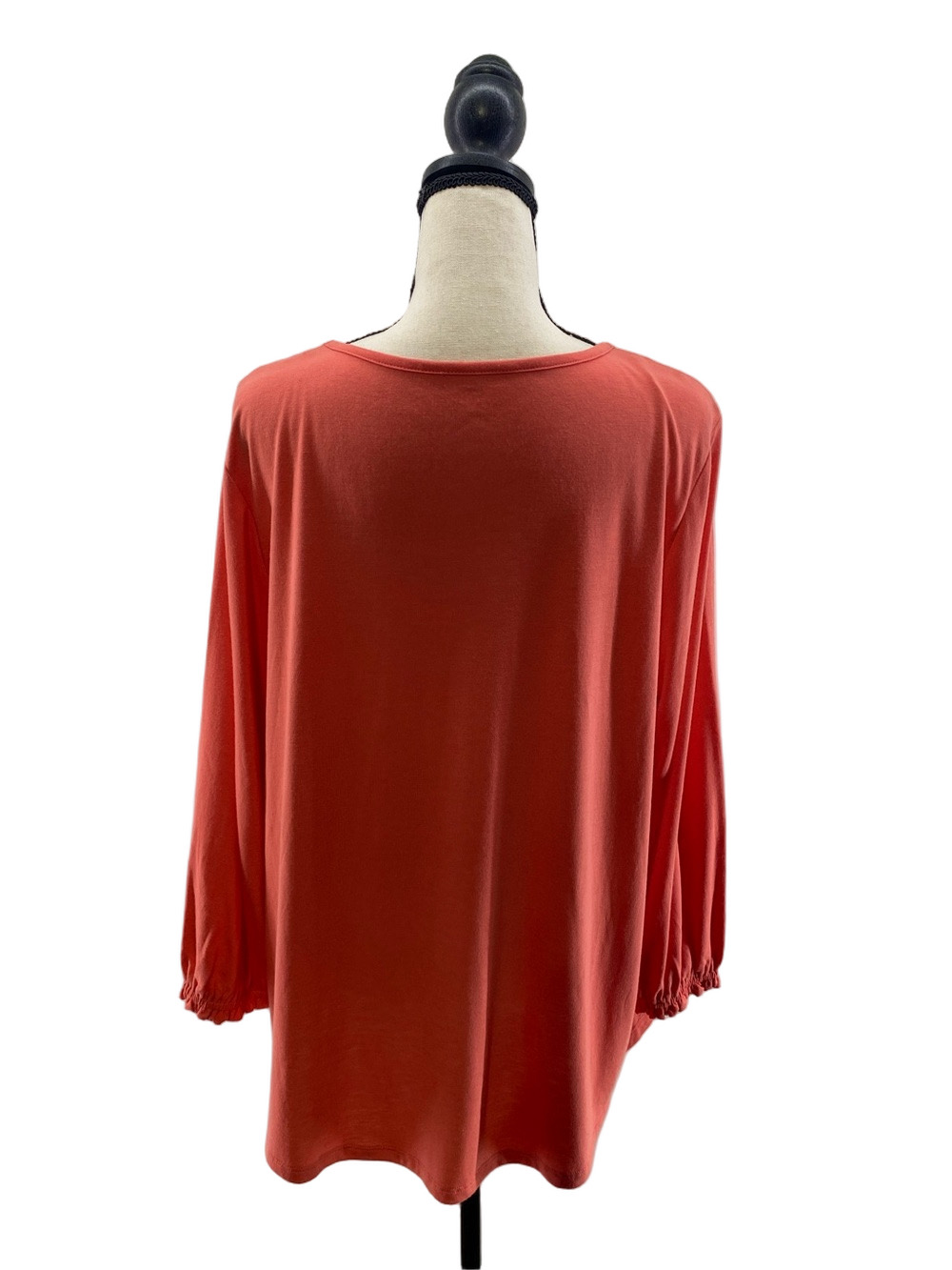 A.N.A. Women’s Spiced Coral Scoop Neck 3/4 Sleeve Flowy Blouse—Sz 0X - Picture 3 of 9